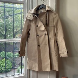 BRAND NEW Double Breast Trench Coat w/ Removable Hood